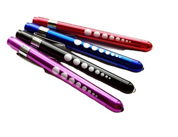 Pluma médica del doctor de la enfermera LED Penlight de la aleación de aluminio de la luz de la pluma con la luz